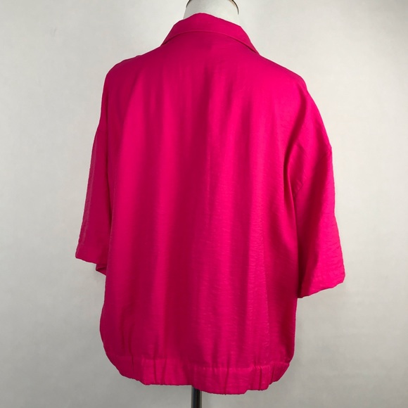 Andrew Marc New York Pink Boxy Button Down Top - Picture 4 of 6
